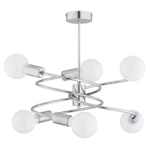 Lampa wisząca DISCO chromowana 6xE27x15W wym:53x46x46cm IP20 Alfa 1030181