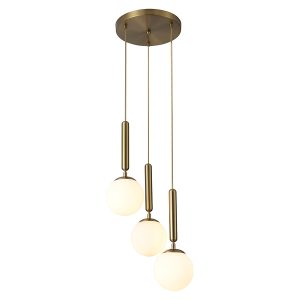 Lampa wisząca Divina 3-punktowa metalowa złota 299697