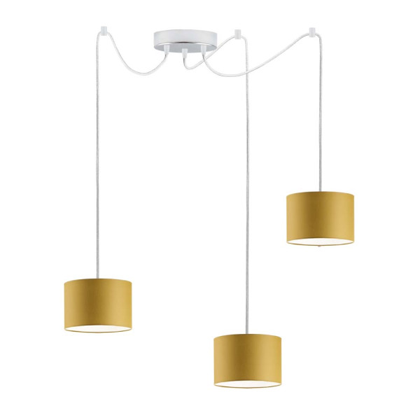 Lampa wisząca do jadalni WAIKIKI W3 Chrom - Musztardowy 879981
