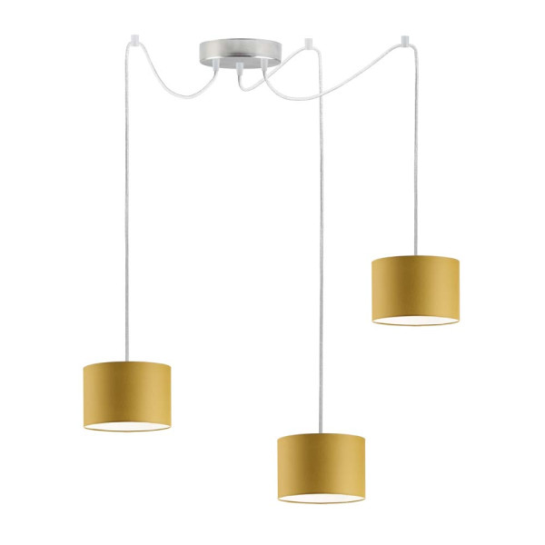 Lampa wisząca do jadalni WAIKIKI W3 Stal Szczotkowana - Musztardowy 879960