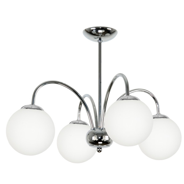 Lampa wisząca do salonu kule białe chrom EDYLIT 4xE14 DORIN 7-261 1048248