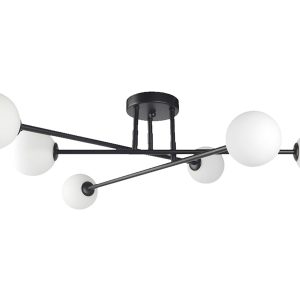 Lampa wisząca Dorado 6-punktowa metalowa biało-czarna 48109 Lampa wisząca Dorado 6-punktowa metalowa biało-czarna 48109