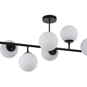 Lampa wisząca Dorado 8-punktowa szklana biało-czarna 48108 Lampa wisząca Dorado 8-punktowa szklana biało-czarna 48108