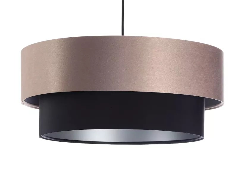 Lampa wisząca DOUBLE 60 czarna/beżowa 391604