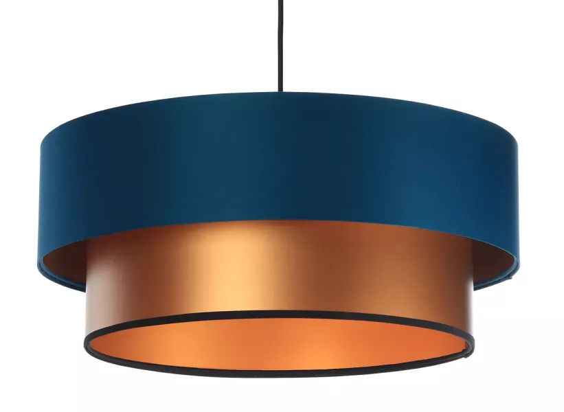 Lampa wisząca DOUBLE BLUE 50 granatowa/miedziana 391308