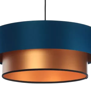 Lampa wisząca DOUBLE BLUE 60 granatowa/miedziana 391176 Lampa wisząca DOUBLE BLUE 60 granatowa/miedziana 391176