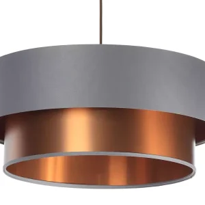 Lampa wisząca DOUBLE GRAY 50 szara/miedziana 391302