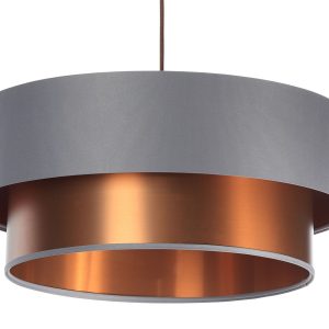 Lampa wisząca DOUBLE GRAY 60 szara/miedziana 142782