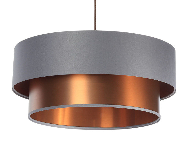 Lampa wisząca DOUBLE GRAY 60 szara/miedziana 142782