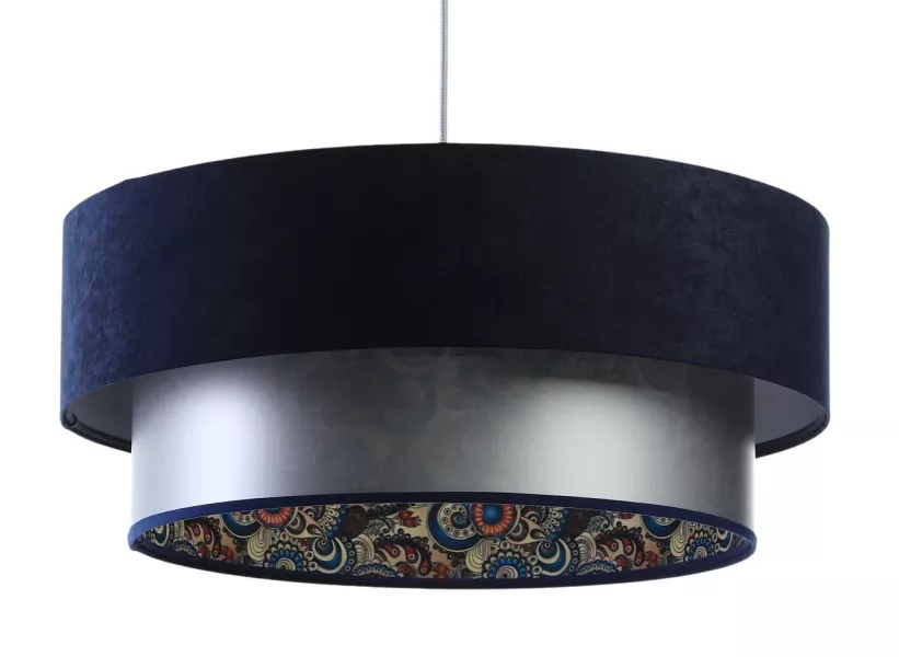 Lampa wisząca DOUBLE MIX 40 granatowa/srebrna 391680