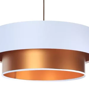 Lampa wisząca DOUBLE WHITE 40 biała/miedziana 391297