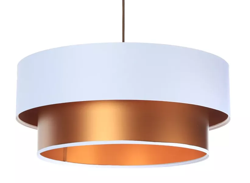 Lampa wisząca DOUBLE WHITE 50 biała/miedziana 391703