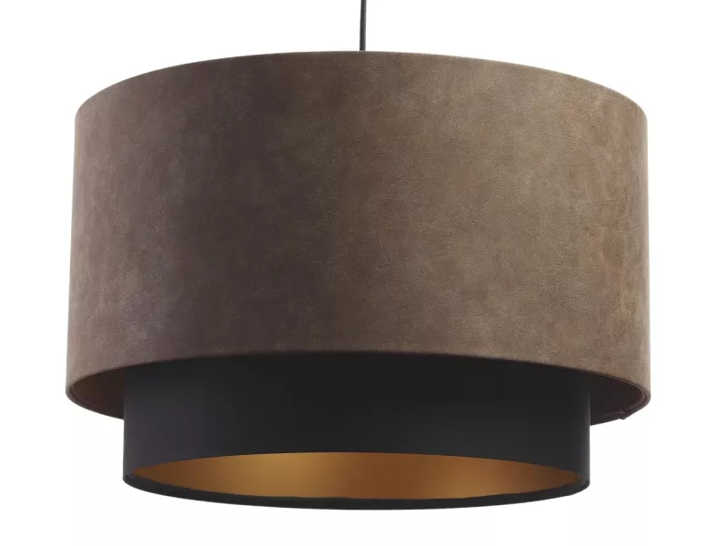 Lampa wisząca DOUBLE ZAMSZ 50 brązowa/czarna 391444