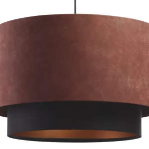 Lampa wisząca DOUBLE ZAMSZ 60 bordowa/czarna 391469