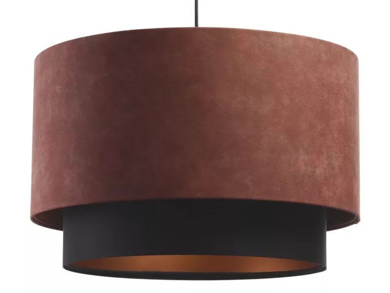 Lampa wisząca DOUBLE ZAMSZ 60 bordowa/czarna 391469