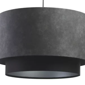 Lampa wisząca DOUBLE ZAMSZ 60 szara/czarna 391485 Lampa wisząca DOUBLE ZAMSZ 60 szara/czarna 391485