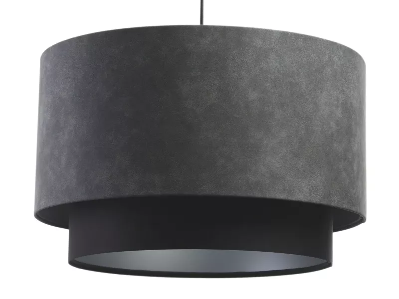 Lampa wisząca DOUBLE ZAMSZ 60 szara/czarna 391485