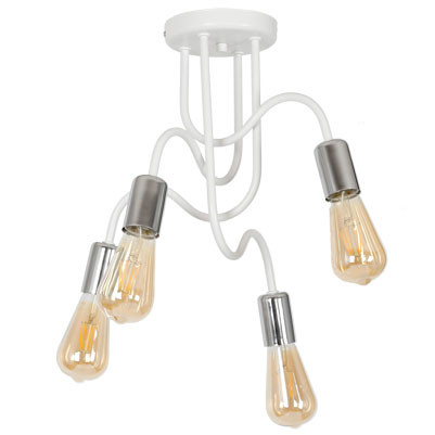 Lampa wisząca Dow biały mat-chromowana 4xE27x15W IP20 Luminex 1030151