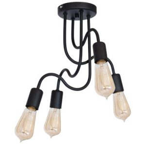 Lampa wisząca Dow czarny mat 4xE27x15W wym:42x46x46cm IP20 Luminex 1030165 Lampa wisząca Dow czarny mat 4xE27x15W wym:42x46x46cm IP20 Luminex 1030165