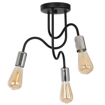 Lampa wisząca Dow czarny mat-chromowana 3xE27x15W IP20 Luminex 1030178