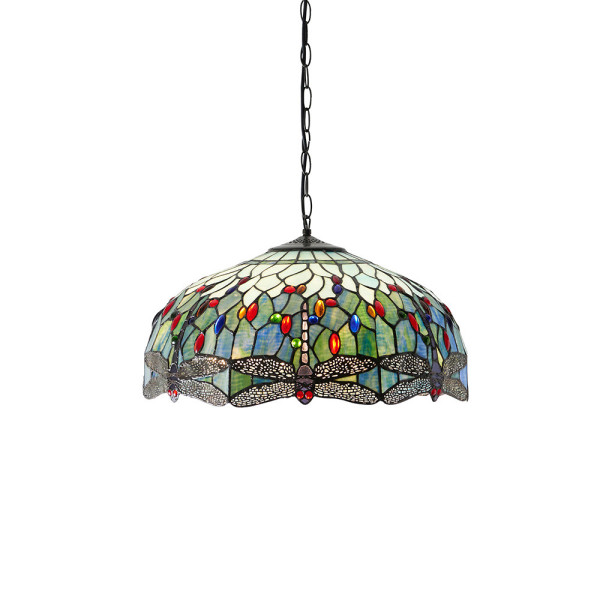 Lampa wisząca DRAGONFLY BLUE ważki multikolor 3xE27x40W IP20 Tiffany 988636