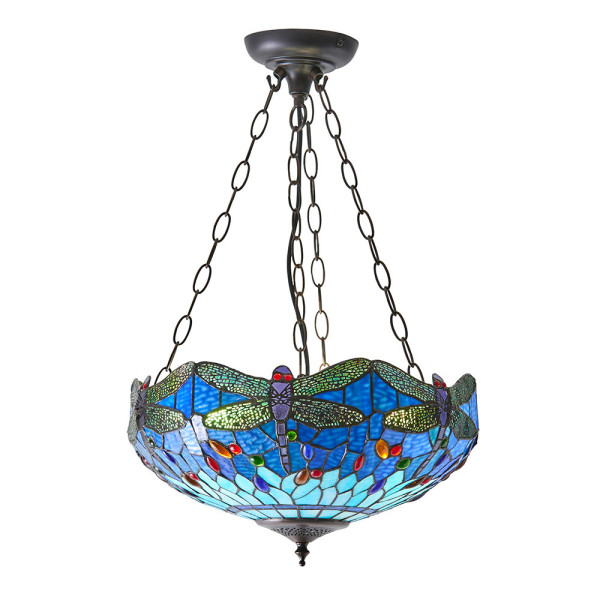 Lampa wisząca DRAGONFLY BLUE ważki multikolor 3xE27x40W IP20 Tiffany 988660