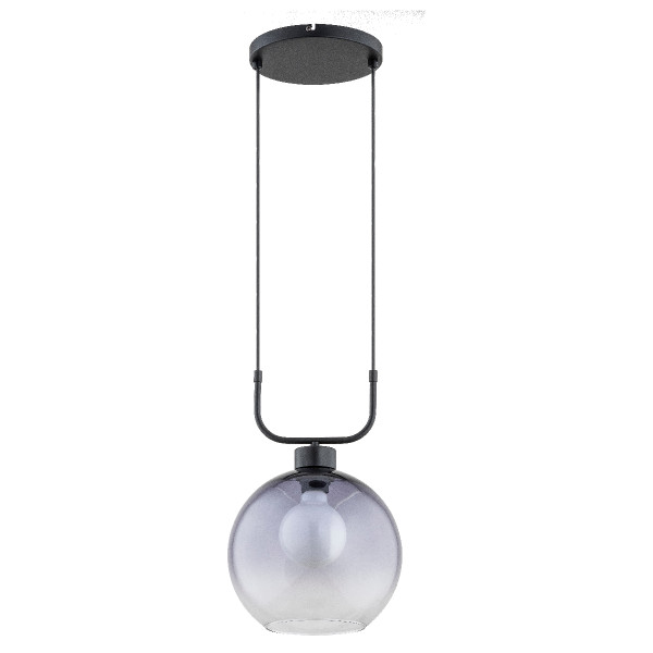 Lampa wisząca DRON barwiony szklany klosz czarna 1xE27x15W IP20 Alfa 1025266