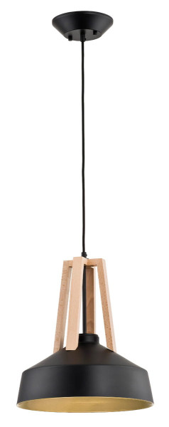 Lampa wisząca Drop czarna-jasne drewno 1xE27x60W wym:95x33x33cm IP20 Alfa 1019084