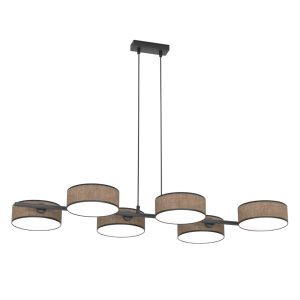Lampa wisząca DRUMZ czarno-brązowa 6xE14x15W wym:120x100x46cm IP20 Emibig 991278 Lampa wisząca DRUMZ czarno-brązowa 6xE14x15W wym:120x100x46cm IP20 Emibig 991278