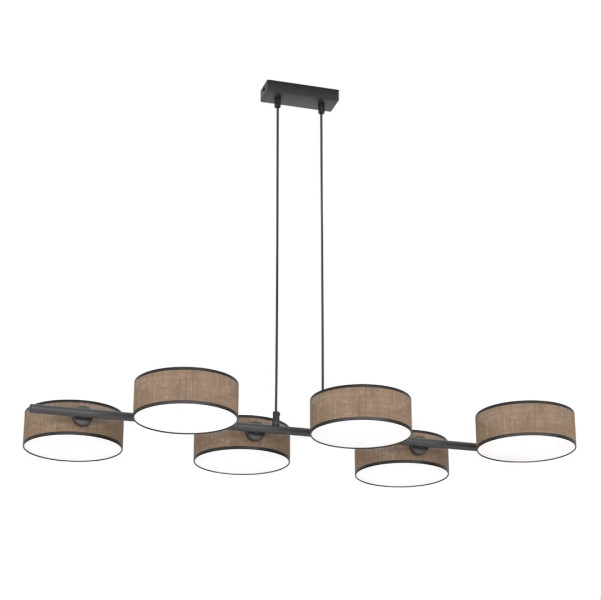 Lampa wisząca DRUMZ czarno-brązowa 6xE14x15W wym:120x100x46cm IP20 Emibig 991278