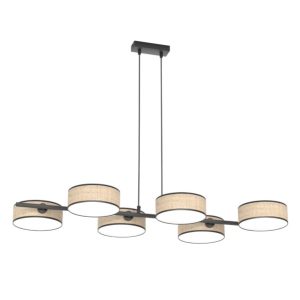 Lampa wisząca DRUMZ czarno-brązowa 6xE14x15W wym:120x100x46cm IP20 Emibig 991256