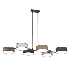 Lampa wisząca DRUMZ czarno-brązowo-szara 6xE14x15W IP20 Emibig 991246 Lampa wisząca DRUMZ czarno-brązowo-szara 6xE14x15W IP20 Emibig 991246
