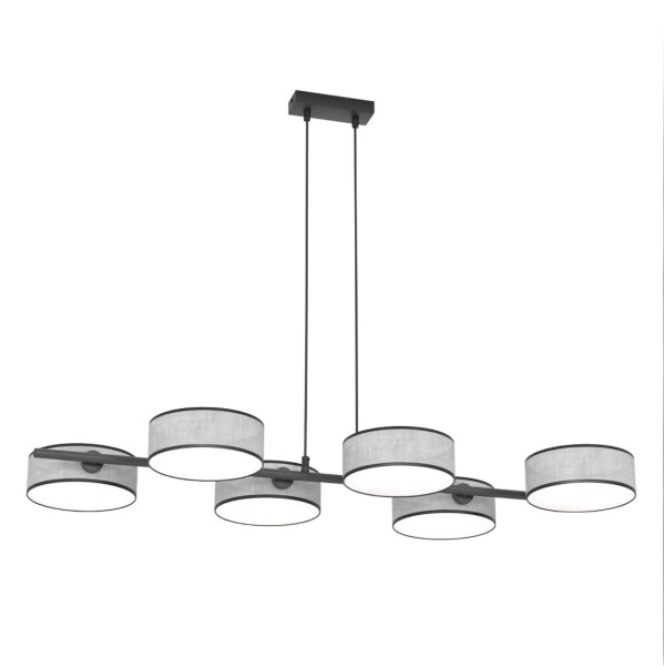 Lampa wisząca DRUMZ czarno-szara 6xE14x15W wym:120x100x46cm IP20 Emibig 991299