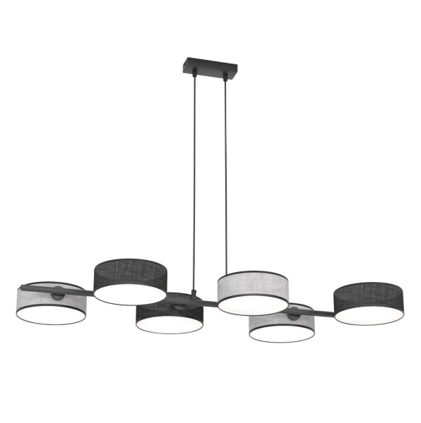Lampa wisząca DRUMZ czarno-szara 6xE14x15W wym:120x100x46cm IP20 Emibig 991244
