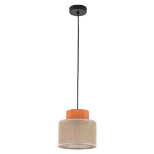 Lampa wisząca Duo Juta 160 cm tkaninowa beżowo-pomarańczowa 266218 Lampa wisząca Duo Juta 160 cm tkaninowa beżowo-pomarańczowa 266218
