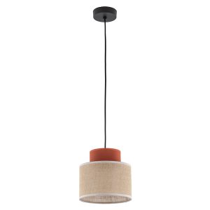 Lampa wisząca Duo Juta 165 cm tkaninowa beżowa 266216 Lampa wisząca Duo Juta 165 cm tkaninowa beżowa 266216