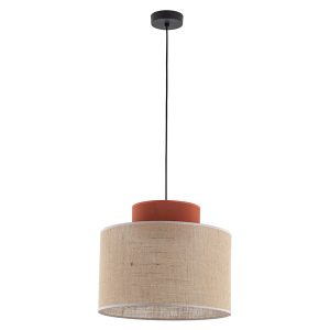 Lampa wisząca Duo Juta 170 cm tkaninowa beżowo-ceglana 266217 Lampa wisząca Duo Juta 170 cm tkaninowa beżowo-ceglana 266217