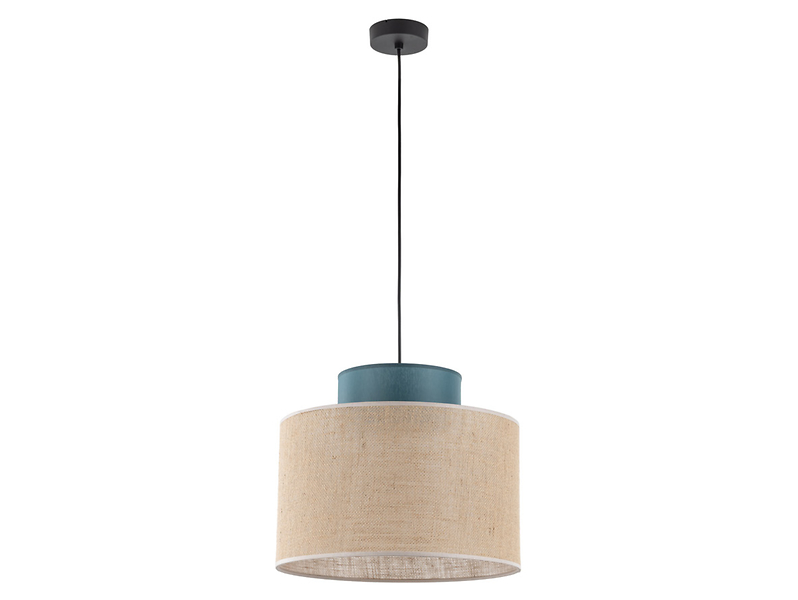 Lampa wisząca Duo Juta 170 cm tkaninowa beżowo-niebieska 266221