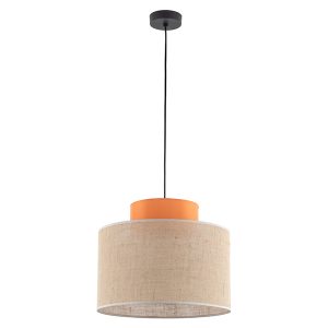 Lampa wisząca Duo Juta 170 cm tkaninowa beżowo-pomarańczowa 266219 Lampa wisząca Duo Juta 170 cm tkaninowa beżowo-pomarańczowa 266219