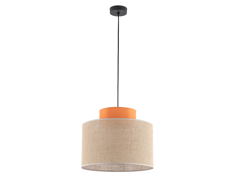 Lampa wisząca Duo Juta 170 cm tkaninowa beżowo-pomarańczowa 266219