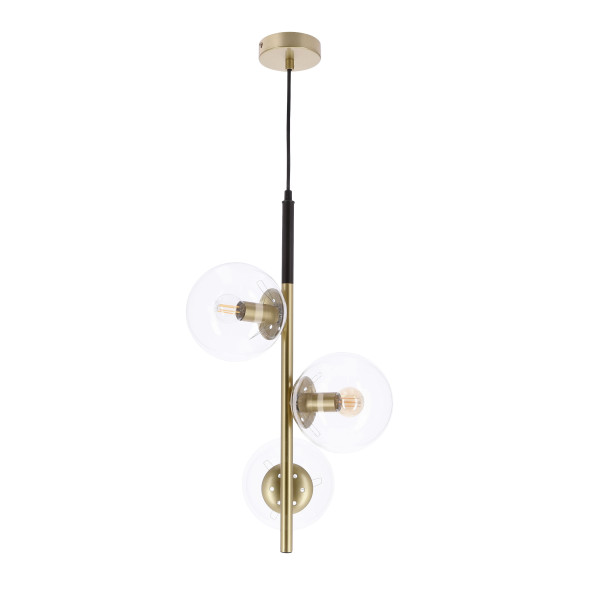 Lampa wisząca Duo przezroczyste kule złota 3xE14x15W IP20 Candellux 989728