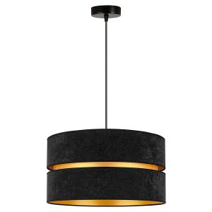 Lampa wisząca Duo welurowa czarno-złota 333581 Lampa wisząca Duo welurowa czarno-złota 333581