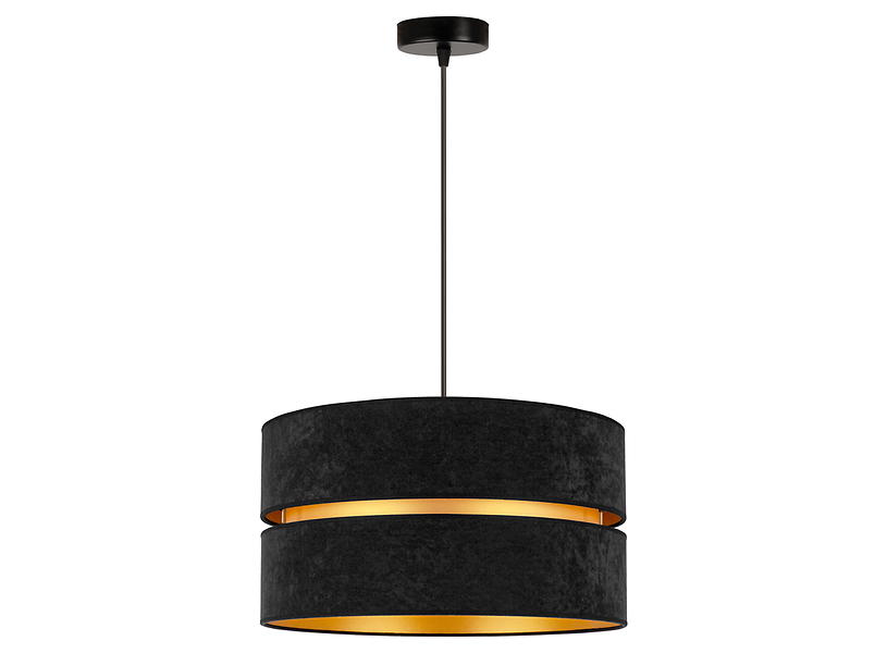 Lampa wisząca Duo welurowa czarno-złota 333581