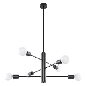 Lampa wisząca Duomo 6-punktowa stalowa czarna 23364 Lampa wisząca Duomo 6-punktowa stalowa czarna 23364