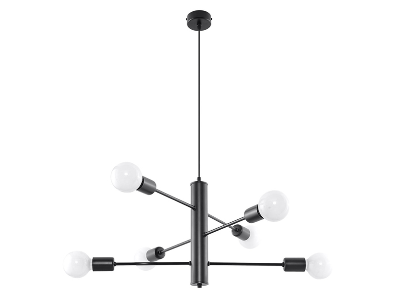 Lampa wisząca Duomo 6-punktowa stalowa czarna 23364