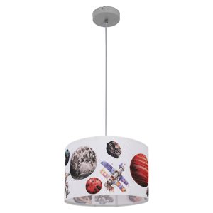 Lampa wisząca dziecięca 30 cm Kosmos tkanina 995303 Lampa wisząca dziecięca 30 cm Kosmos tkanina 995303