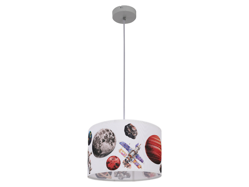 Lampa wisząca dziecięca 30 cm Kosmos tkanina 995303