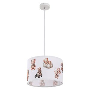 Lampa wisząca dziecięca 30 cm Miś tkanina 995302 Lampa wisząca dziecięca 30 cm Miś tkanina 995302