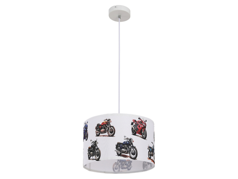 Lampa wisząca dziecięca 30 cm Motocykle tkanina 995300