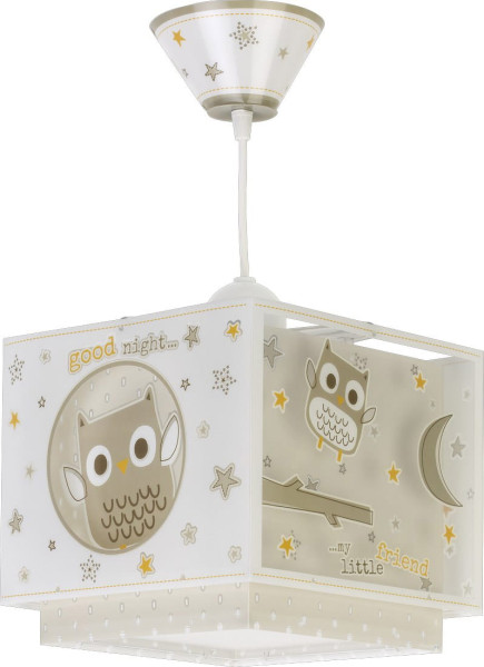 Lampa wisząca dziecięca "Dobranoc" Sowa E27 multikolor 1060736